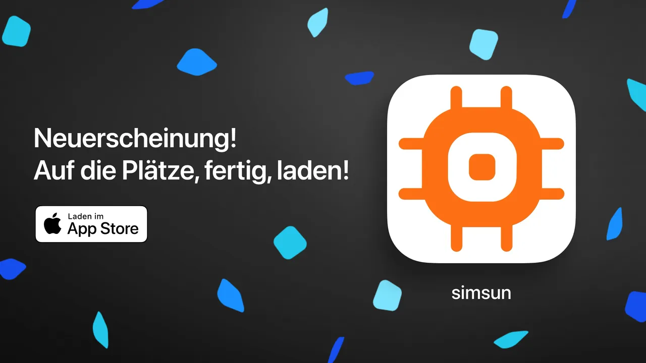 simsun App für iPhone - eSIMs kaufen und verwalten